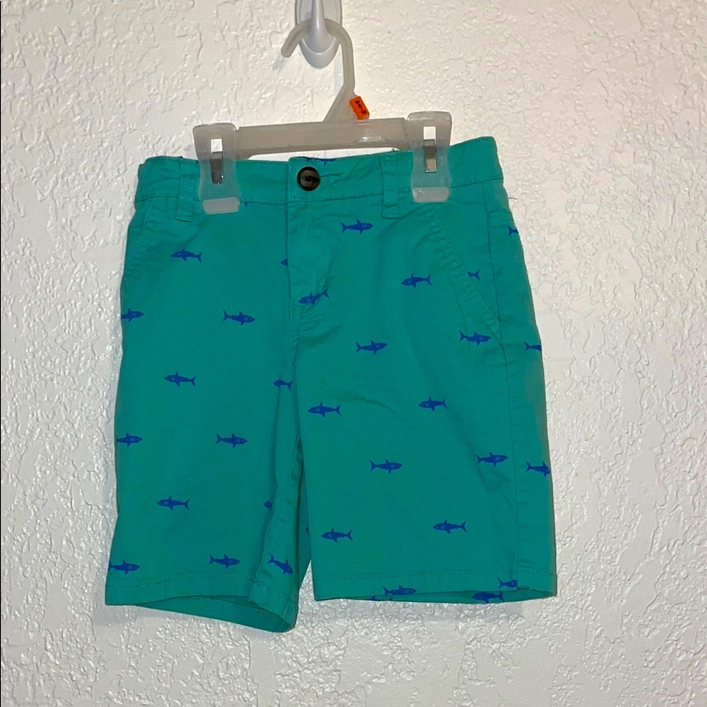 Cat & Jack teal Green Shark Print Shorts